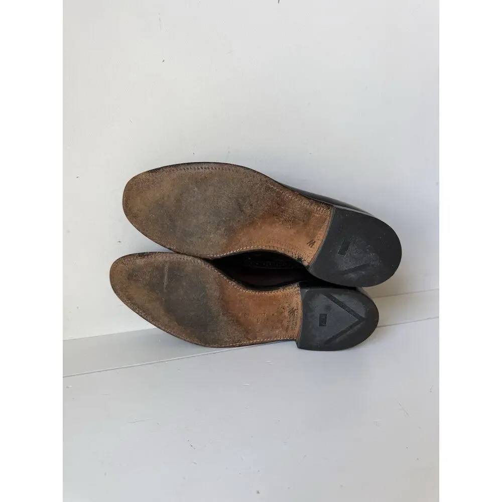 Allen Edmonds Maxfield Men Tassel Loafers 10.5 B Brown Leather Braided Made USA